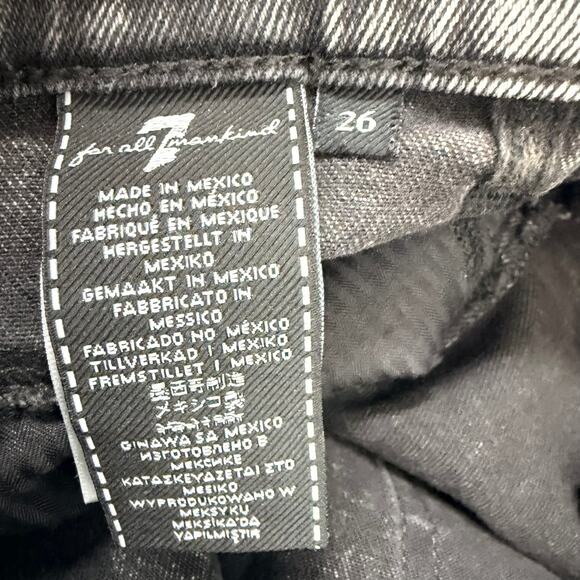 7 For All Mankind Smoke Grey Retro Corset High Rise Skinny Jeans Womens Size 26 - Picture 10 of 11